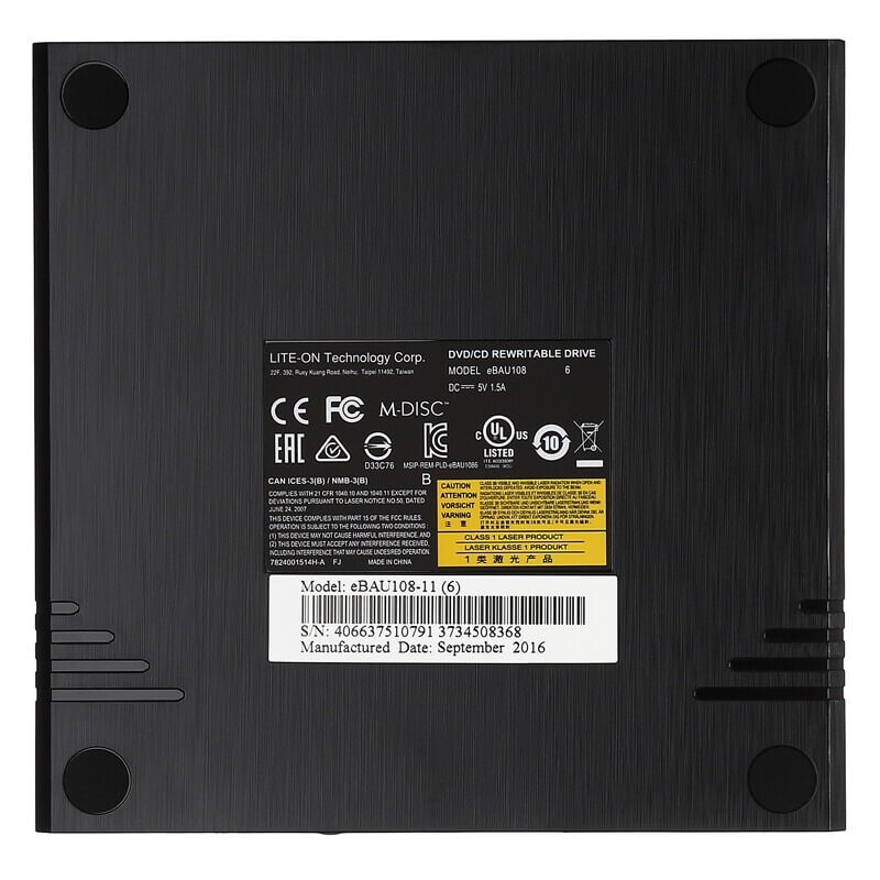 Lite-On IT Corporation Optical Drives EBAU108 USB DVD-RW 8X External Black - Image 5