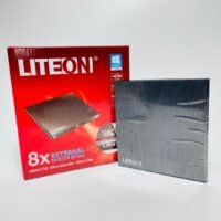 LITEON EBAU-108 External USB 2.0 DVD/CD Burner - 8x Speed, Red Packaging, Portable Optical Drive for PC and Mac